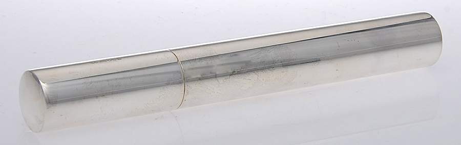 Silverplate Hollowware Birth Certificate Tube Holder by R. Carrs (England)-1