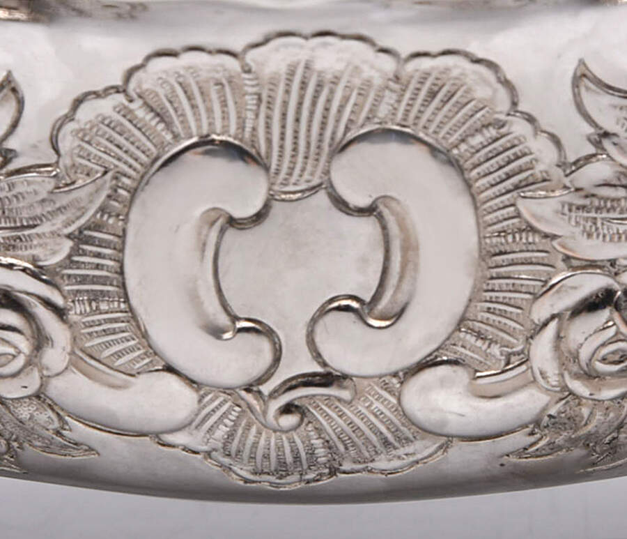 C3N1 (Silverplate, Hollowware) Demistasse Creamer & Open Sugar with Case by Carrington & Co-2