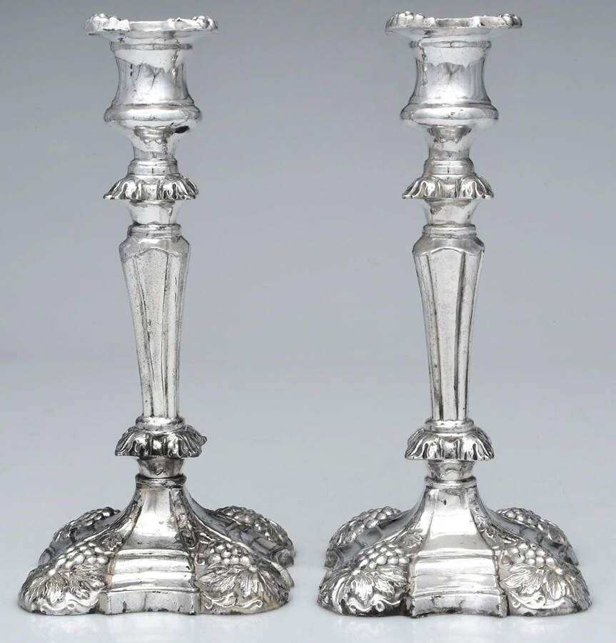 47 (Silverplate, Hollowware) Pair of 9" Candlesticks by Coronet Silver Company-1
