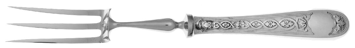 Villeroy (Silverplate) Large Stainless-Prong Roast Carving Fork by Christofle France-1