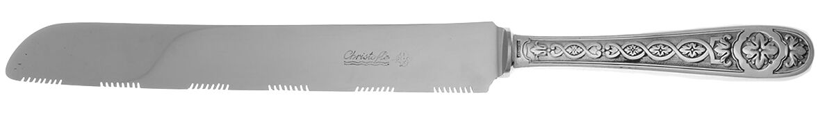Villeroy (Silverplate) Bread Knife with Stainless Blade by Christofle France-1
