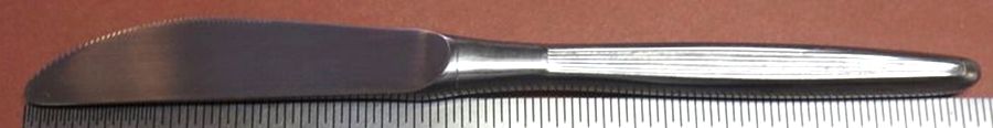 Toledo (Stainless, Ridges) Dessert Knife with Stainless Blade by Dalia-1
