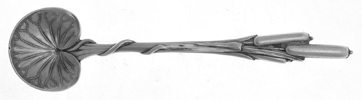 Cat Tails (Sterling, 1898) Master Salt Spoon by Durgin-1