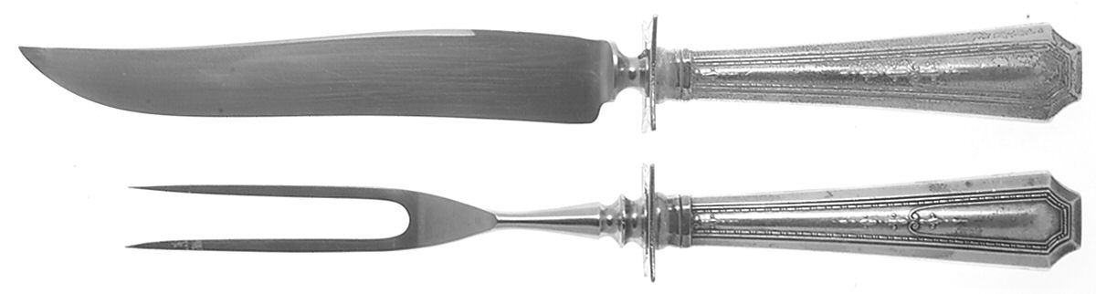 Colfax (Sterling, 1922) Small Steak 2-Piece Carving Set w/Stainless Blade by Durgin-1