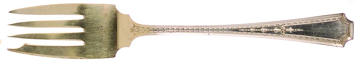Colfax (Sterling, 1922) Small Solid Cold Meat Serving Fork by Durgin-1