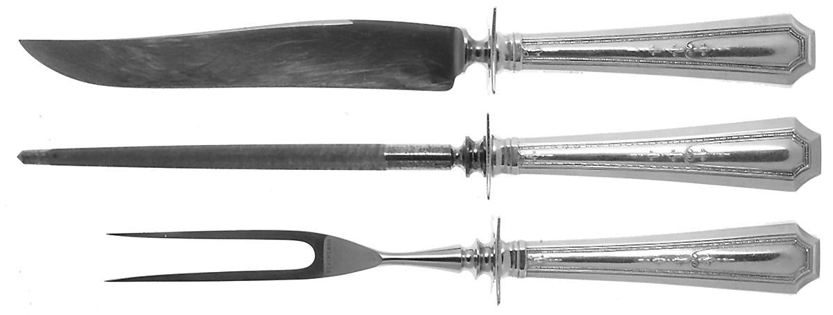 Colfax (Sterling, 1922) Small Steak 3-Piece Carving Set w/Stainless Blade by Durgin-1