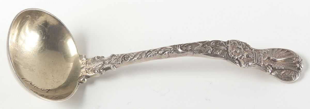 Heraldic (Sterling, 1888) Solid Gravy Ladle by Durgin-1