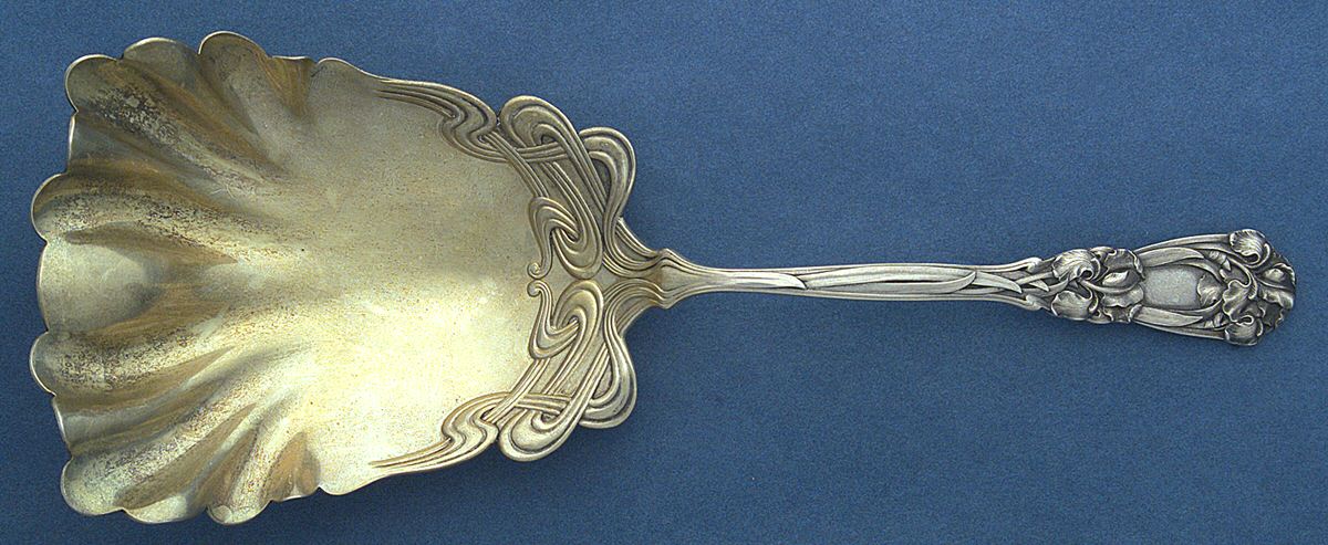 Iris (Sterling, 1900, No Monograms) Cracker Spoon by Durgin-1