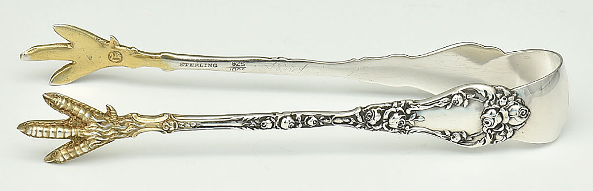 Marechal Niel (Sterling, 1896) Large Sugar Tongs by Durgin-1