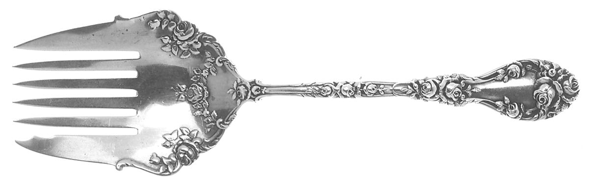 Marechal Niel (Sterling, 1896) Large Solid Tined Sardine Serving Fork by Durgin-1