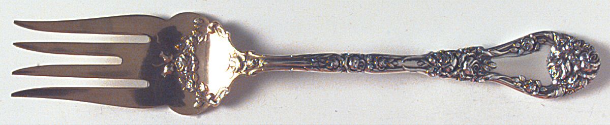 Marechal Niel (Sterling, 1896) Small Solid Cold Meat Serving Fork by Durgin-1