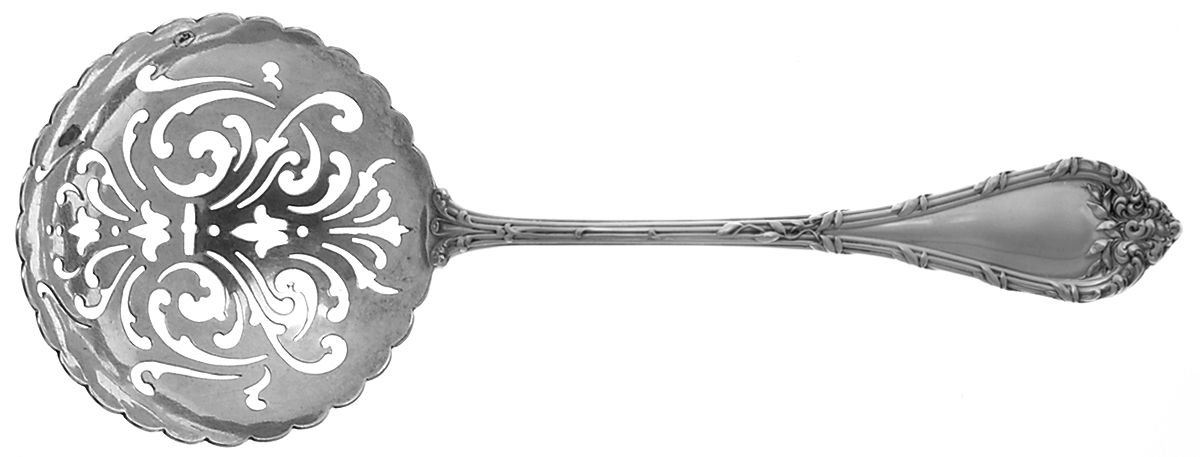 Madame Royale (Sterling, 1897) Large Pierced Pea Serving Spoon by Durgin-1