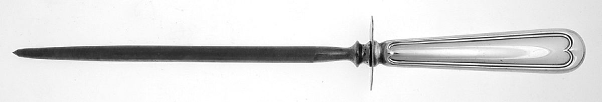 Old Standish (Sterling, 1901) Large Roast Steel Rod Knife Sharpener by Durgin-1