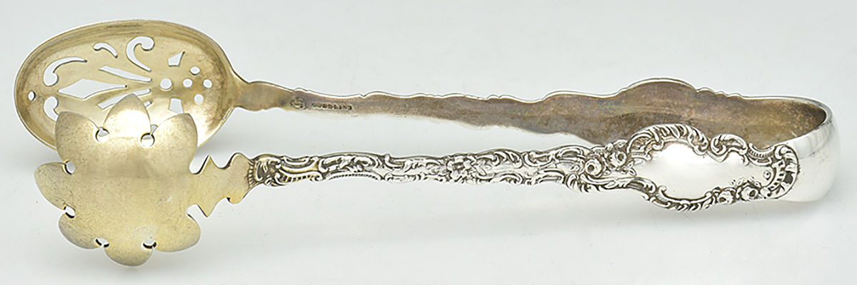 Watteau (Sterling, 1891) Large Ice Serving Tongs by Durgin-1