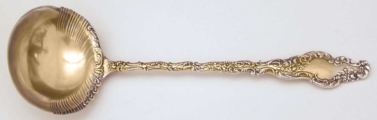 Watteau (Sterling, 1891) Oyster Ladle Solid Piece by Durgin-1