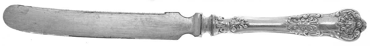 New King (Sterling, 1898) Orange Knife with Silverplate Blade by Dominick & Haff-1