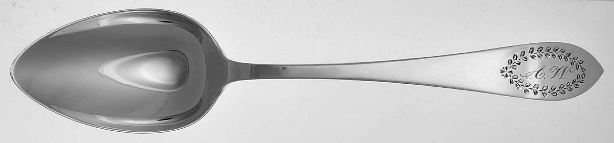 Pointed Antique#3-Engraved (Sterling) Monogram Tablespoon (Serving Spoon) by Dominick & Haff-1