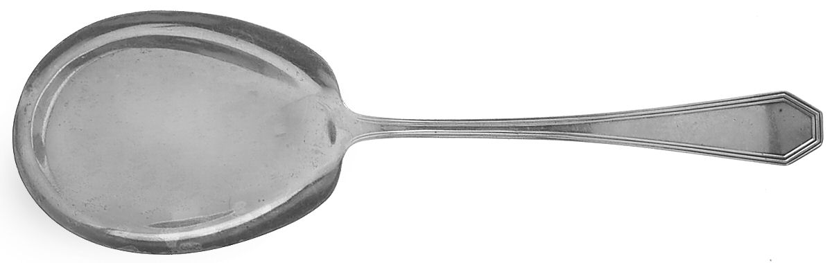 Queen Anne-Plain (Sterling, 1910) Solid Salad Serving Spoon by Dominick & Haff-1