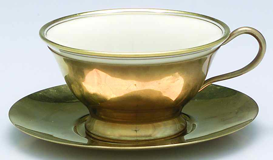 Regal (Dirigold, Hollowware) Coffee Cup & Saucer W/Ceramic Liner by Dirilyte-Dirigold-1