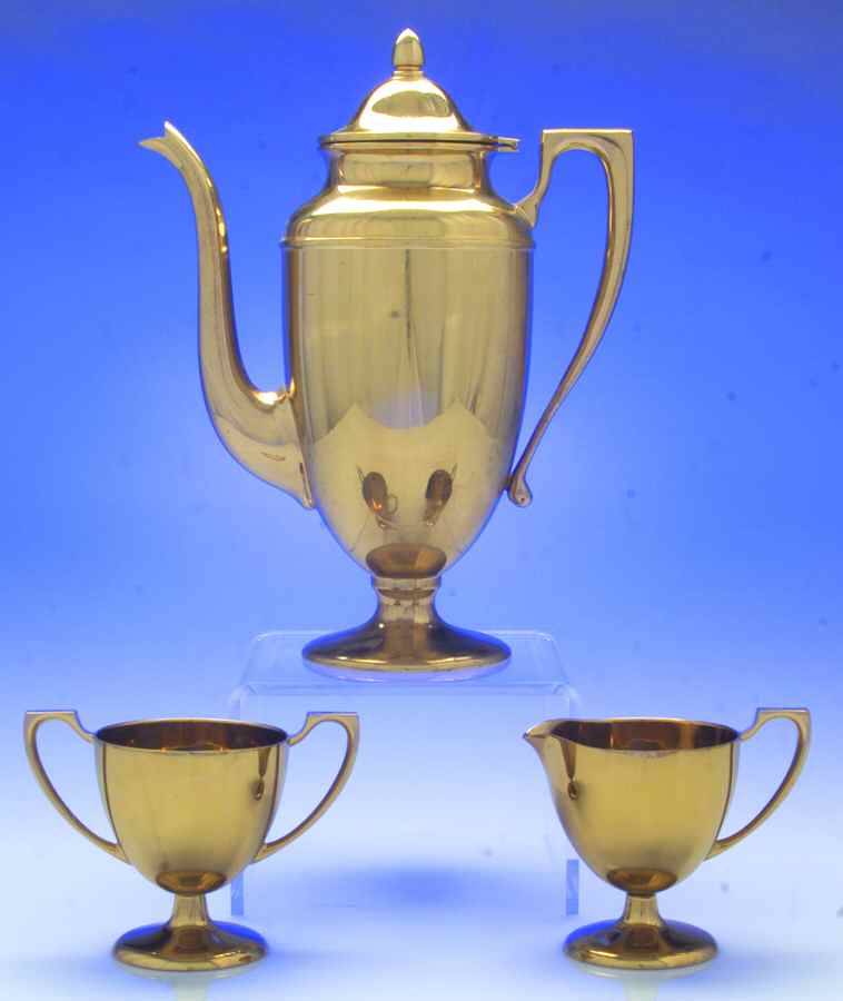 Regal (Dirigold, Hollowware) Coffee Set - 3 Piece with Coffee Pot by Dirilyte-Dirigold-1