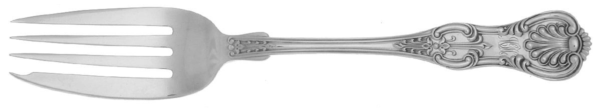 King (Sterling, 1880) Medium Solid Cold Meat Serving Fork by Dominick & Haff-1