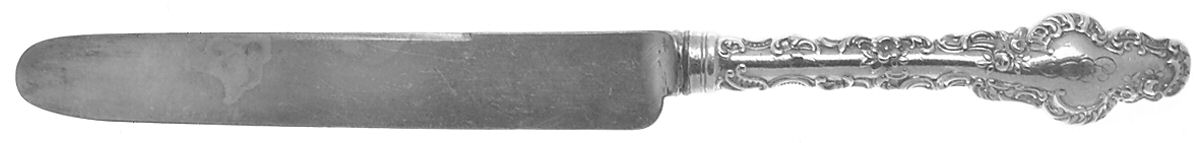 Watteau (Sterling, 1891, Monograms) Blunt Hollow Knife by Durgin-1