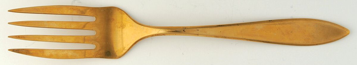 Regal (Dirigold, Clover Backstamp) Medium Solid Cold Meat Serving Fork by Dirilyte-Dirigold-1