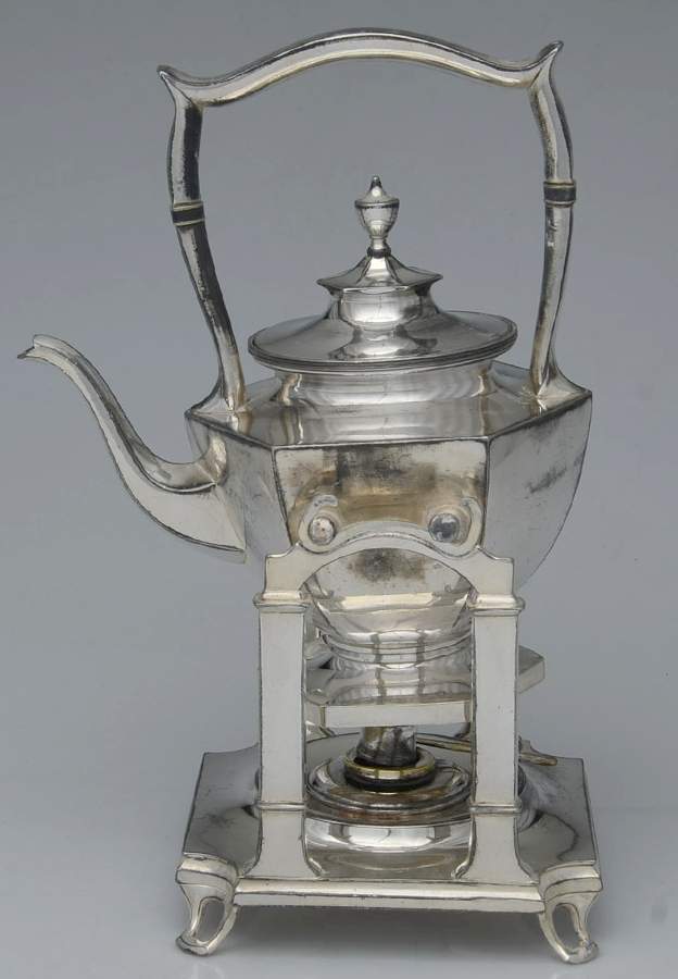 Silverplate Hollowware Kettle, Stand & Burner by Derby Silver Company-1