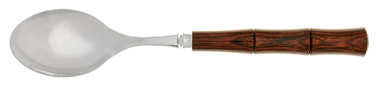 Byblos-Cherywood (Stainless, Wood) Place/Oval Soup Spoon by Philippe Deshoulieres-1