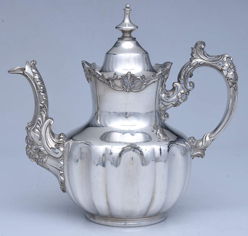1674 (Silverplate, Hollowware) Silverplate Coffee Pot by Derby Silver Company-1