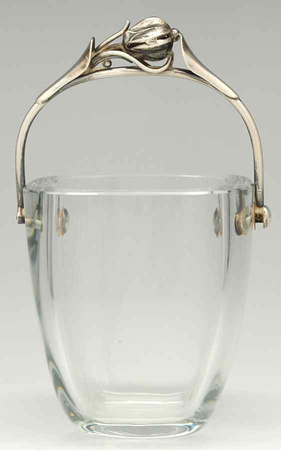Sterling Hollowware Crystal Ice Bucket W/Sterling Handle by Dansk Guldsmede Handvaerk-1