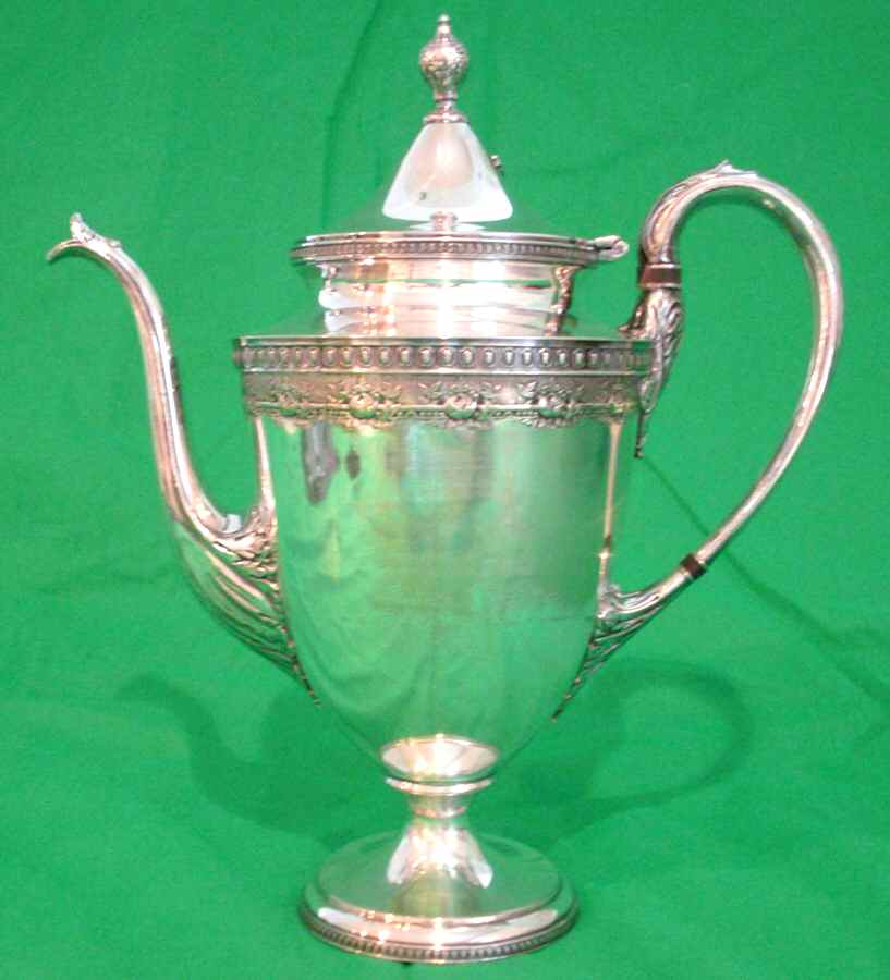 1610 (Silverplate, Hollowware) Silverplate Coffee Pot by Derby Silver Company-1