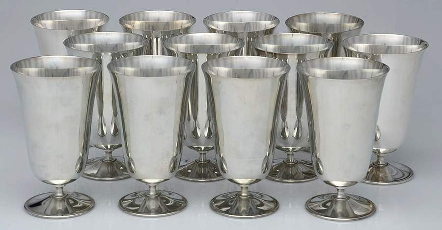 Silverplate Hollowware Tea Goblet - Set of 12 by De Uberti Silver-1