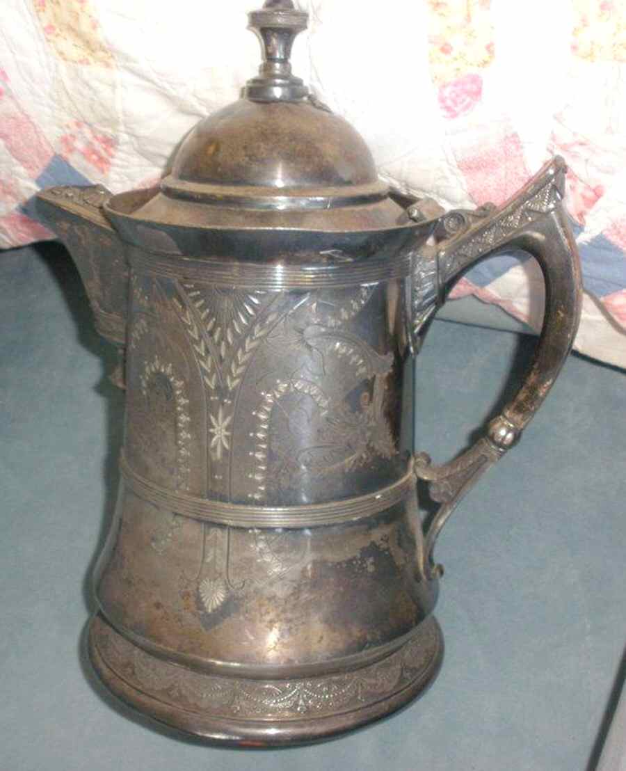 2002 (Silverplate, Hollowware) Ice Water Pitcher W/Enamel Liner by Derby Silver Company-1