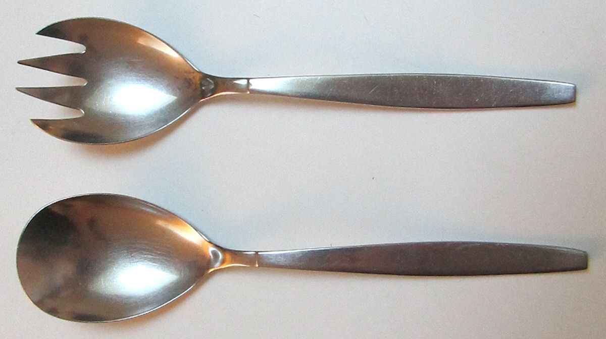 D2RD2R2 (STAINLESS) (2 Pc) Solid Salad Set by Dror Ltd-1