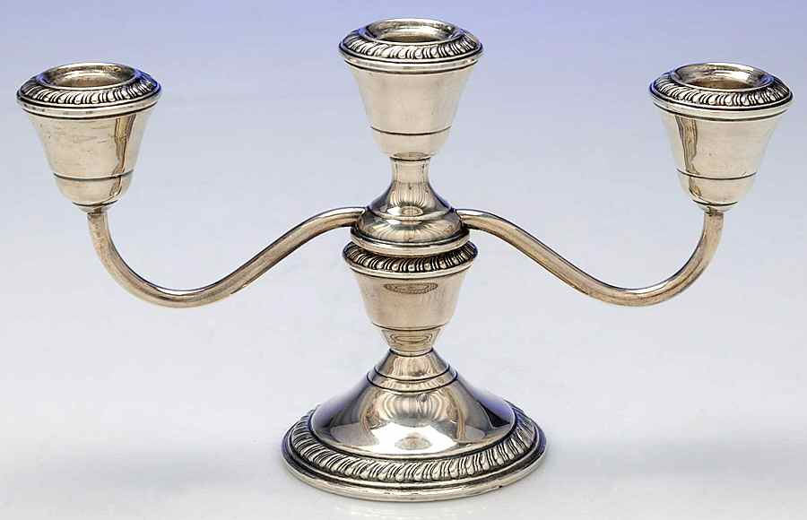 D5S1 (Sterling, Hollowware) Weighted 3 Light Candelabra by D. S. Spaulding-1