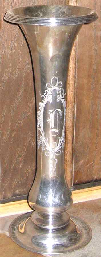 1356 (Silverplate, Hollowware) 17" Trumpet Vase by Derby Silver Company-1
