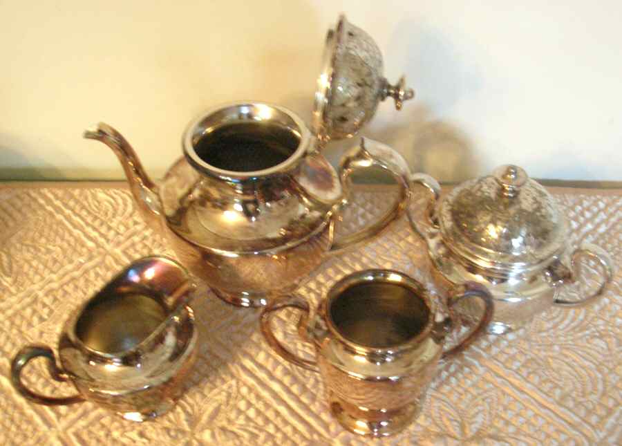 2625 (Silverplate, Hollowware) (4 Piece) Silverplate Tea Set by Derby Silver Company-1