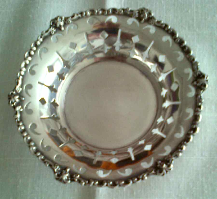 1118 1-2 (Silverplate, Hollowware) 4" Pierced Bon Bon Bowl by Derby Silver Company-1