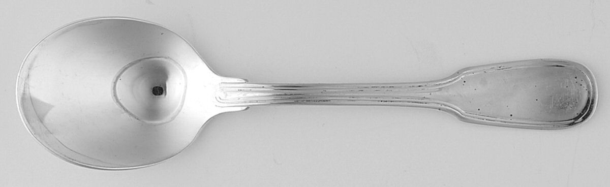 DJ18 (Silverplate) Round Bowl Soup Spoon (Cream Soup) by DJ (Flatware)-1