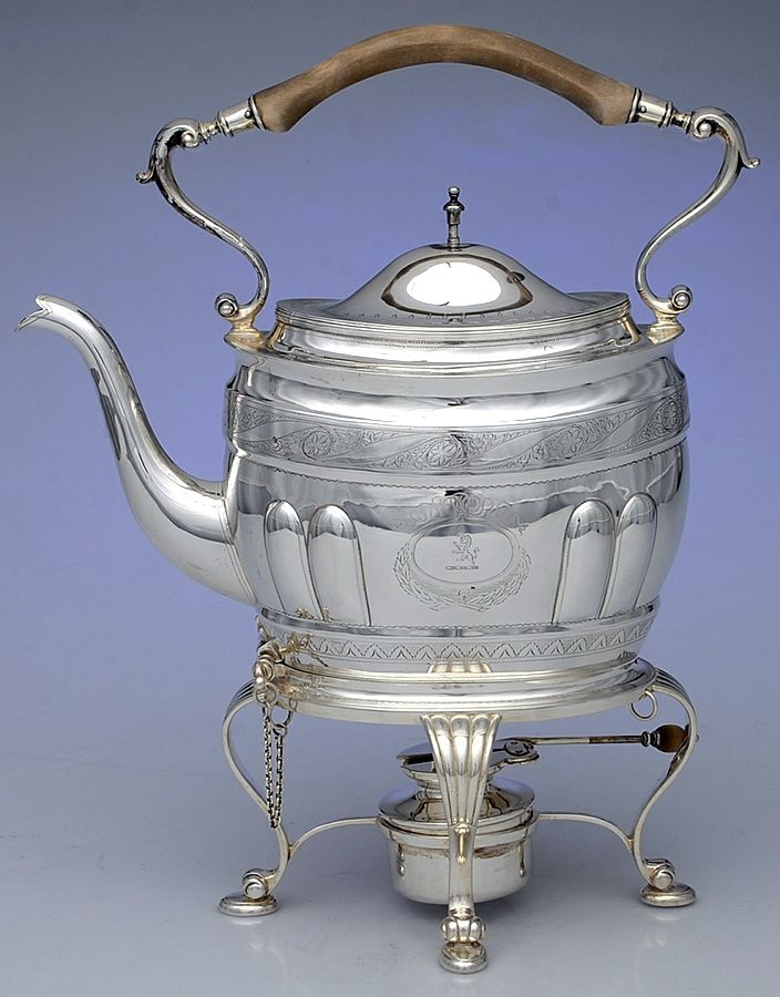DU2 (Sterling, Hollowware) Kettle, Stand & Burner by Duncan Urquhart & Napthali Hart-1
