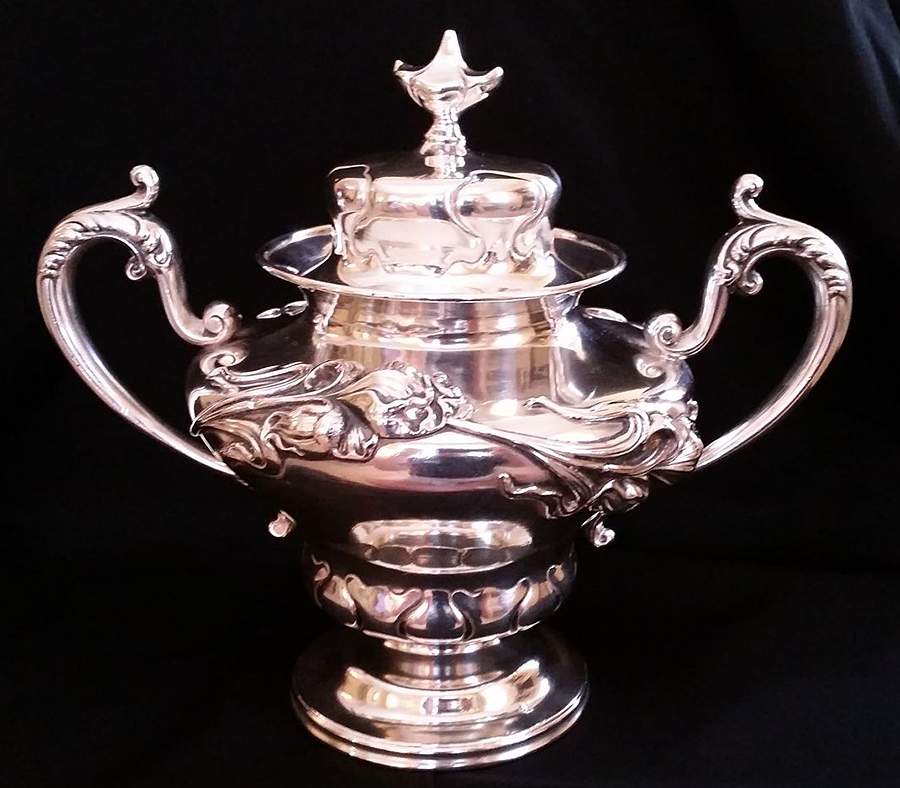 1619 (Silverplate, Hollowware) Sugar Bowl & Lid by Derby Silver Company-1