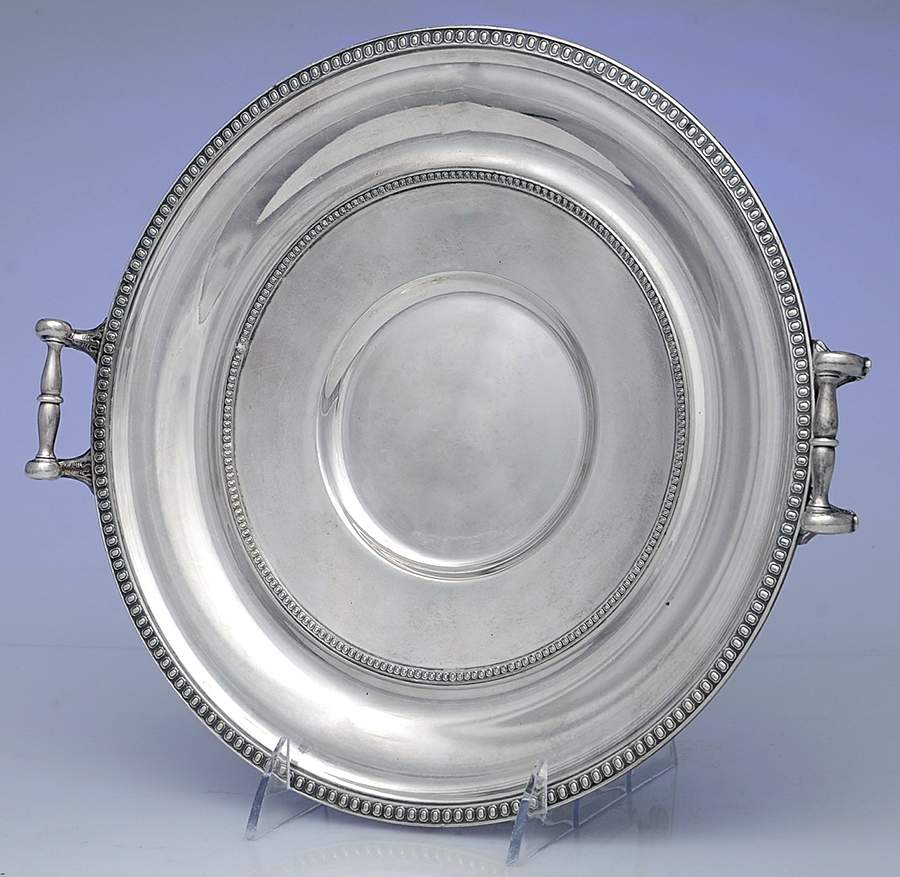 6684 (Silverplate, Hollowware) 10" Handled Round Tray by Derby Silver Company-1