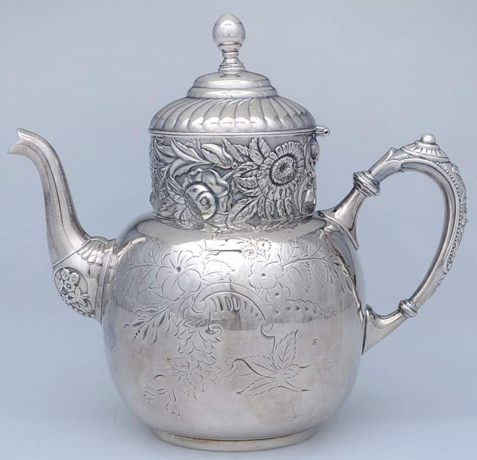 1650 (Silverplate, Hollowware) Silverplate Coffee Pot by Derby Silver Company-1