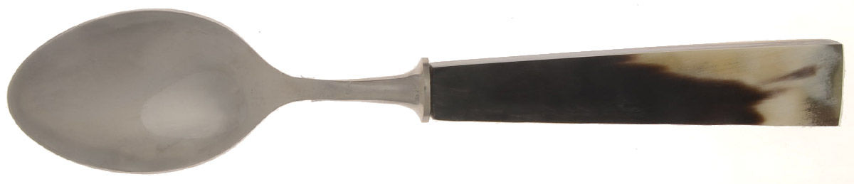 Natural Horn (Stainless) Dessert/Oval Soup Spoon by De Renaudin-1