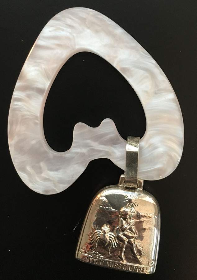 Sterling Hollowware Little Miss Muffet Teething Ring by Empire Silver Co-1