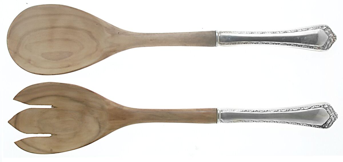 Rosemary (Sterling, 1944) Wooden Bowl 2-Piece Salad Set by Easterling-1
