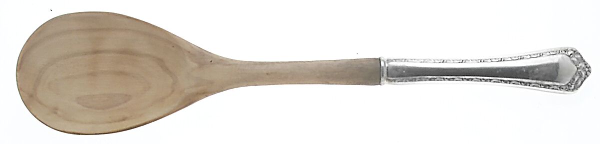 Rosemary (Sterling, 1944) Salad Serving Spoon with Wooden Bowl by Easterling-1