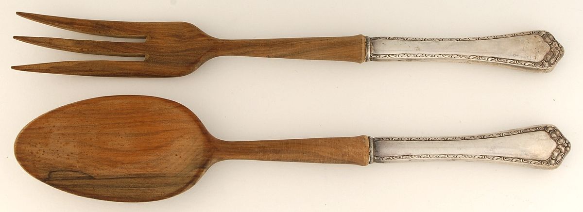 Rosemary (Sterling, 1944) Wooden Bowl 2 Piece Salad Set by Easterling-1