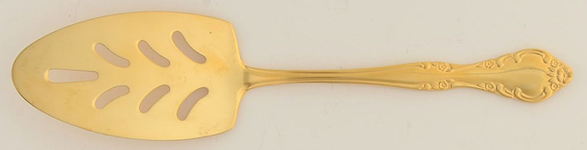 Golden Cascade (Gold Electroplate) Pierced All Stainless Pie Server by Estia-1